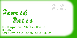 henrik matis business card